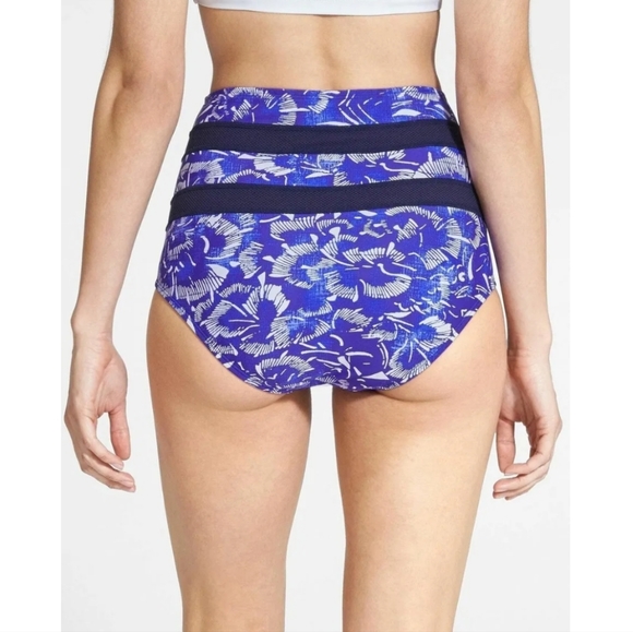 NWT Athleta Purple and white floral high waisted bikini bottoms size xxs - Picture 2 of 7